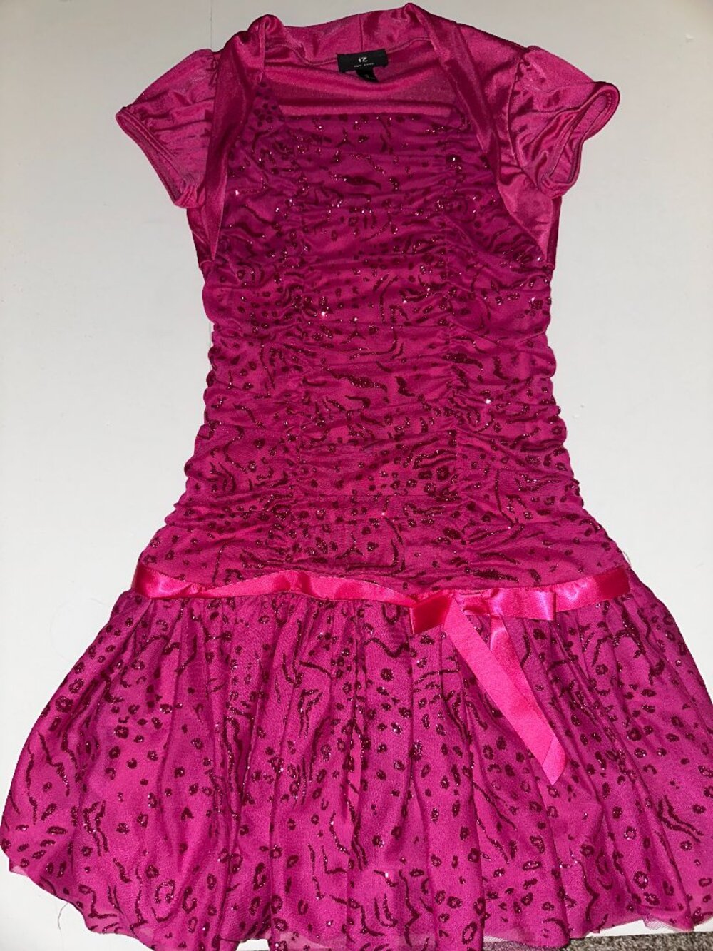 Iz Amy Byer Girls Dress Vintage Y2K Semi Formal Size 16 Rouched with bolero